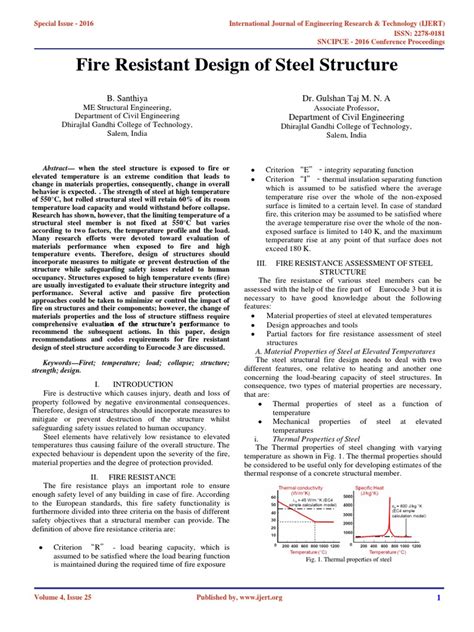 Fire Resistant Design of Steel Structure - IJERT