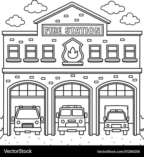 Fire Station Coloring Page