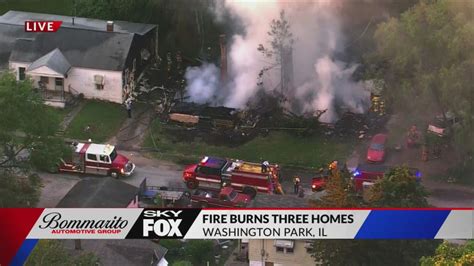 Fire burns three homes in Washington Park, Illinois