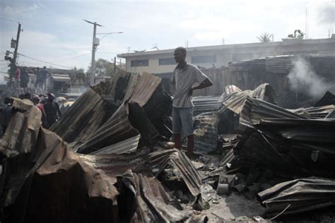 Fire consumes popular street market near Haiti’s capital