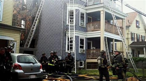 Fire crews battle blaze in multi-family home in Allston
