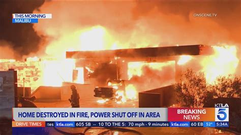 Fire destroys Malibu-area home amid red flag conditions, prompts outages