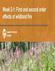 Fire effects.  Although second order fire effects are dependent, in part, ...