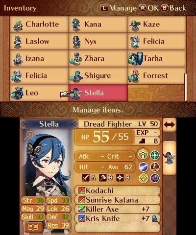 Fire emblem fates cheats. Avatar Creation. The avatar is your own customizable character in the game. The appearance you'll set will reflect on your character's 2D portrait in dialogues, sprite, and 3D model during battles and cutscenes. The customization option isn't too extensive; however, it's broad enough to give players distinct avatars. 