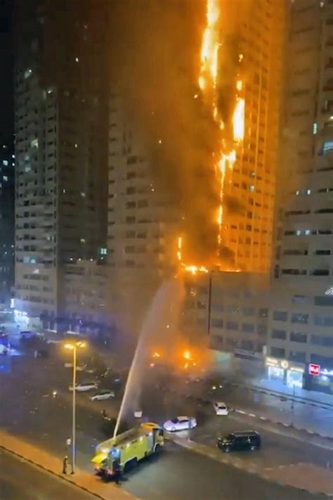 Fire engulfs high-rise in United Arab Emirates. No reports of injuries
