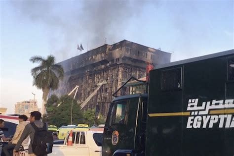 Fire erupts in a police headquarters in Egypt, injuring at least 38 people