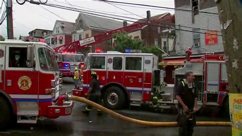 PATERSON, N.J. -- Four people are in critical condition after a fire swept through their home in Paterson early Wednesday morning. Surveillance video shows flames erupting from the multi-family .... 