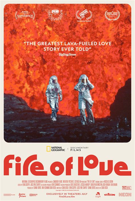 Fire of love. Official Trailer. Intrepid scientists and lovers Katia and Maurice Krafft died in a volcanic explosion doing the very thing that brought them together: unraveling the mysteries of volcanoes by capturing the most explosive imagery ever recorded. 