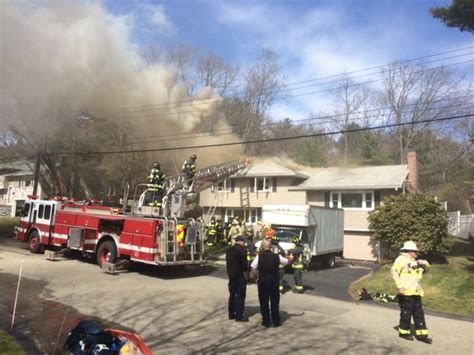 Fire officials investigating blaze that consumed home in Dedham