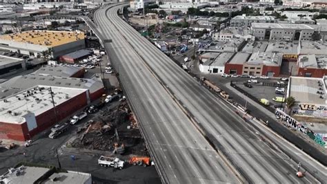 Fire-damaged LA freeway repairs will take three to five weeks, Gov. Newsom says
