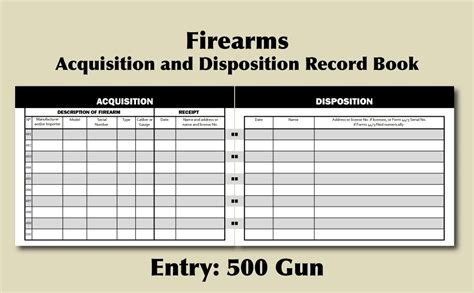 Full Download Firearms Record Book Acquisition And Disposition Book Ffl Inventory Log Book Firearms Inventory Personal Firearm Log Book Black Cover By Not A Book