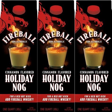 3. Fireball Eggnog. Fireball Eggnog is a creamy and flavorful cocktail that is perfect for the holiday season. Made with just two ingredients, Fireball cinnamon whiskey and eggnog, this cocktail is easy to make and tastes amazing. The Fireball adds a bold and spicy kick to the rich and sweet eggnog, making it a perfect drink to enjoy while .... 