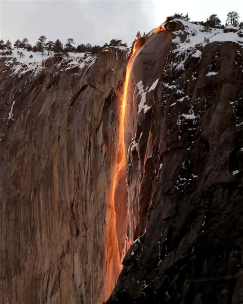 Firefall - Coincidentally, taking in the spectacle is not Yosemite’s first “firefall” tradition. In the 1870s, the owners of a hotel within the park burned wood and tossed embers off a cliff at dusk.