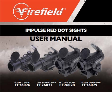 Firefield Impulse Red Dot Sights (FF26026, FF26027, FF26028, …