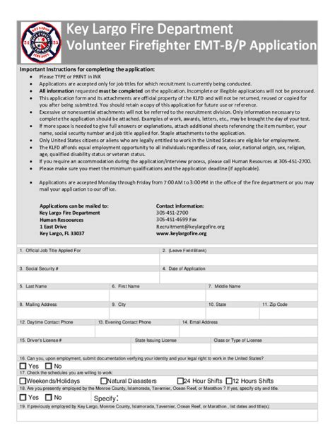 Firefighter Application Form Fill Out and Sign Printable PDF Template