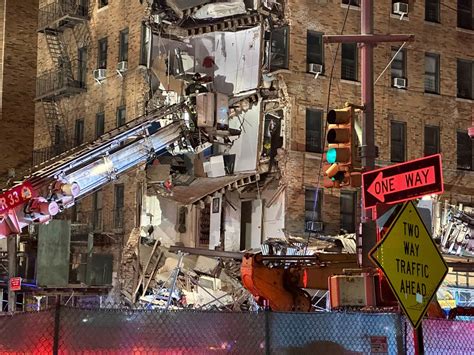 Firefighters search for anyone trapped after corner of six-story Bronx apartment building collapses