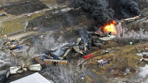Firefighters struggled to identify the toxic freight in fiery Ohio train derailment, chiefs say