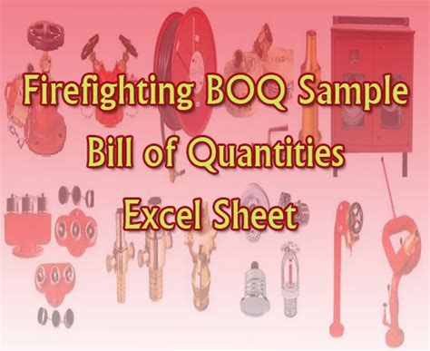 Firefighting BOQ Example - Bill of Quantities Excel Sheet - Pinterest