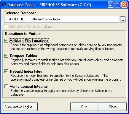 Firehouse database. .  ...