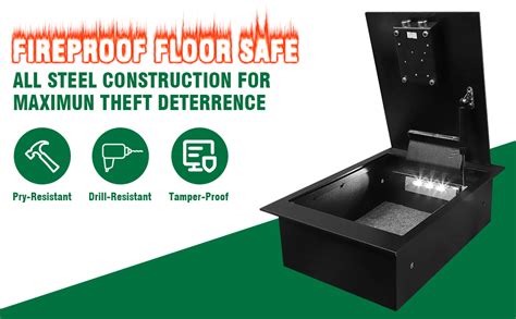 Fireproof floor safe.  This safe is designed to protect against fire and flood an...