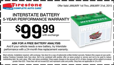 Firestone battery warranty. DieHard Silver Batteries provide reliable starting power in all climates for a quick start every time. Designed to deliver outstanding reliability, starting power and longer life. Built to meet vehicle starting and reserve capacity power requirements. The DieHard Silver Battery warranty covers you for 2 years, including a free replacement. 