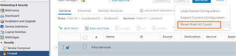 Firewall Rule Hit Count and Reset - VMware