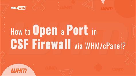 Firewall ports on DNSONLY cPanel Forums