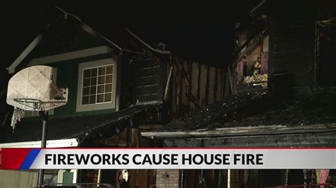 Firework fire destroys 2 homes, burns firefighter