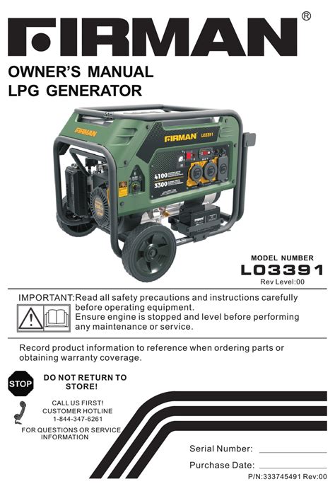 Firman LO3391 User Manual