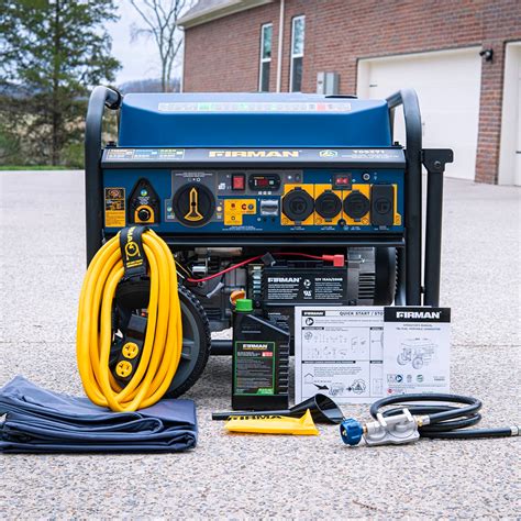 Firman t09371. Tri Fuel 7500W Portable Generator Electric Start 120/240V. $1,299.00 USD. Free Shipping on all Generators. SERIES Hybrid. TYPE Open Frame Generator. At FIRMAN, we have the best solutions for your most unexpected moments. So you can worry less and know we always have you covered! The FIRMAN T07571 Tri-Fuel generator is a 9400-watt trifecta ... 