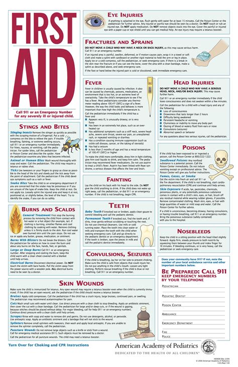 First Aid Printable Guide