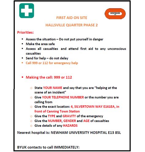 First Aid Procedure Template The Y Guide