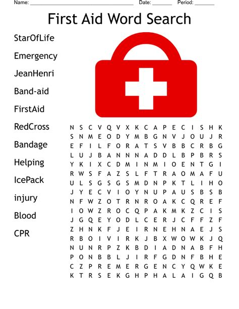 First Aid Word Search WordMint