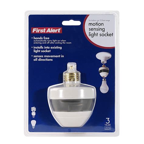 First Alert PIR725 Motion Sensing Light Socket Sensor For Ceiling