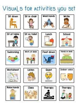 First And Then Visuals For Autism And Behavior Management Printable