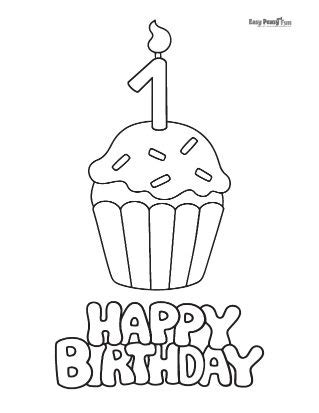 First Birthday Coloring Pages