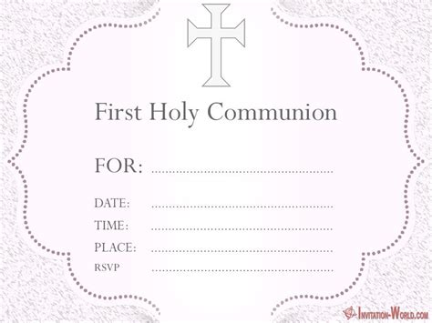 First Communion Invitation Templates