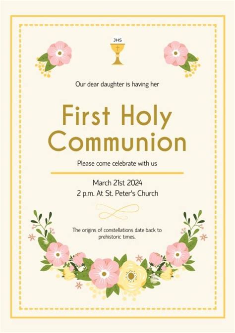 First Communion Template