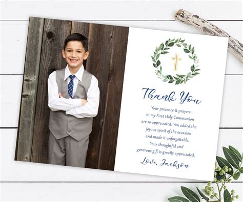 First Communion Thank You Card
