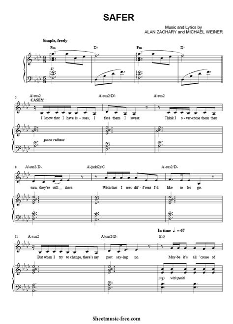 First DateSafer Free Sheet Music PDF for Piano The Piano Notes