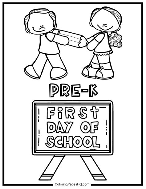 First Day Of Pre K Coloring Shee