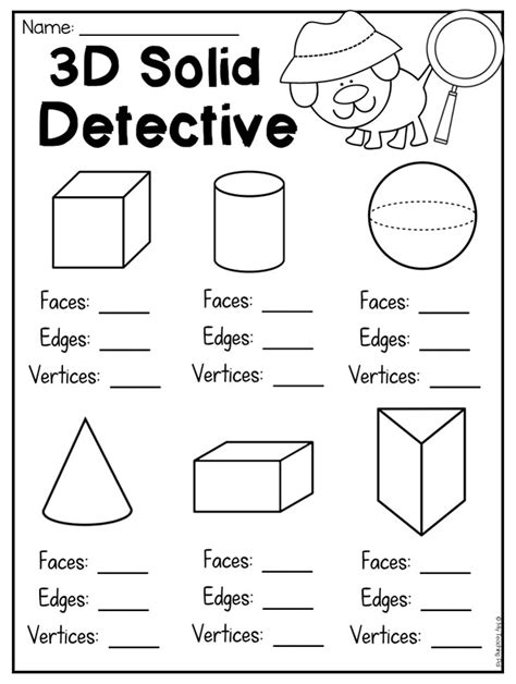 First Grade 2D and 3D Shapes Worksheets Distance Learning Shapes