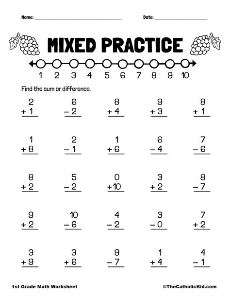 First Grade Addition and Subtraction Worksheets Addition and