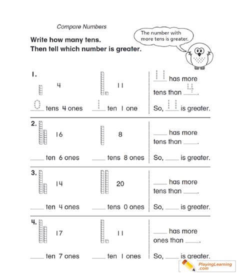 First Grade Comparison Math Worksheet 01 Free First Grade Comparison