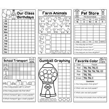 First Grade Data and Graphing Worksheets Distance Learning Graphing