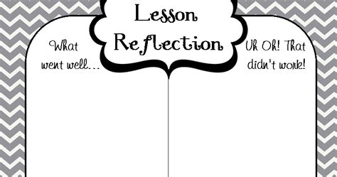 First Grade Glitter and Giggles Lesson Reflection Freebie...