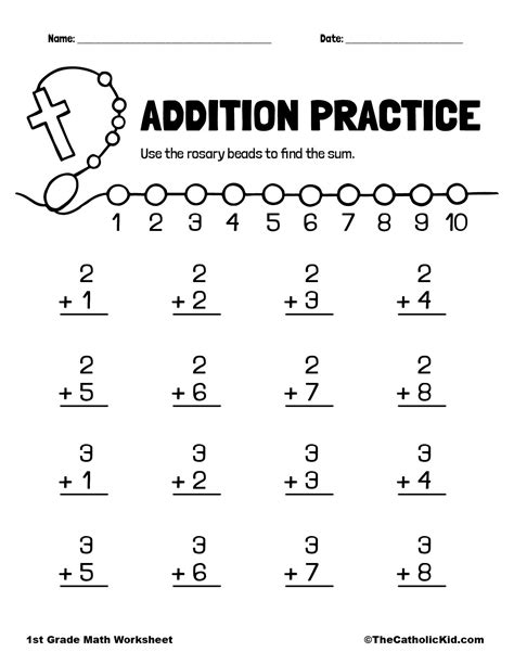 First Grade Math Practice Worksheet Worksheets Worksheets