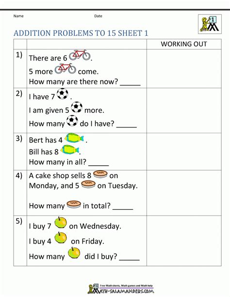 First Grade Math Problems