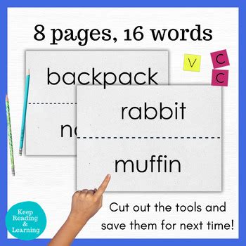 First Grade Phonics Syllable Division VCCV Pattern Printable Activity