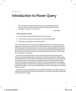 First Page of Chapter 1 "Introduction to Power Query" DataChant